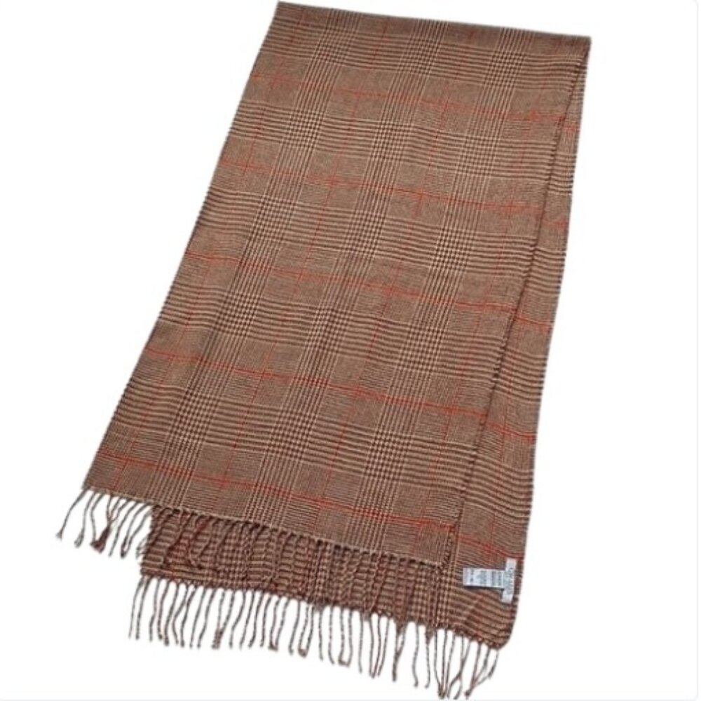 Chaus New York Houndstooth Checkered Soft Weave Oversized Winter Scarf